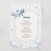 Menu Bébé Garçon Thème Avion Fête Prénatale Bientôt à l (Devant)