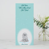 Menu Bébé loutre de mer blanche mignonne, Joyeux Noël (Debout devant)