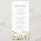 Menu Bébé vert en fleurs Baby shower Fleur sauvage flor (Devant)