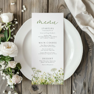 Menu Bébé vert en fleurs Baby shower Fleur sauvage flor
