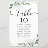 Menu BEGROTING Eucalyptustabel (Voorkant)