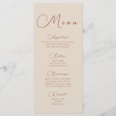 Menu Beige Minimaliste Terrien (Devant)