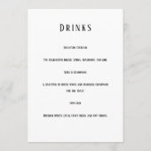 Menu Beige Neutral Floral Wedding (Dos)