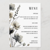 Menu Beige Neutral Floral Wedding (Devant)