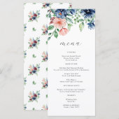 Menu Belle aquarelle Floral & Mariage de verdure (Devant / Derrière)