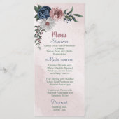 Menu Belle couleur rose blanc marine bleu fleur vert (Devant)