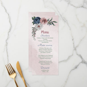 Menu Belle couleur rose blanc marine bleu fleur vert