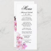 Menu Belle eau rose mariage de fleurs de cerisier (Devant / Derrière)