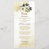Menu belle ivoire brun mariage floral or (Devant)