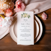 Menu Belle Roses Blanches Mariage Floral