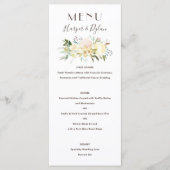 Menu Belles fleurs | Mariage aquarelle (Devant)