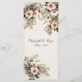 Menu Belles fleurs roses Vignes vertes (Dos)