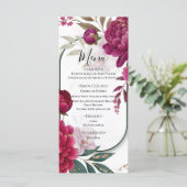 Menu Berry Bloom Garden Floral Glam Wedding  (Debout devant)