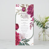 Menu Berry Bloom Garden Floral Glam Wedding (Debout devant)