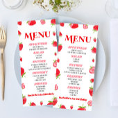 Menu Berry Sweet Strawberry rose rouge fête d'anniversa