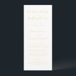 Menu Beurre de script gras Mariage élégant Jaune<br><div class="desc">Menus mariages de style classique avec un design simple mais élégant avec vos noms dans le script et vos détails dans les polices serif.</div>