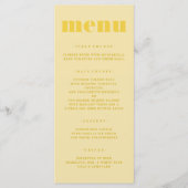Menu Beurre Jaune Mariage simple (Devant)