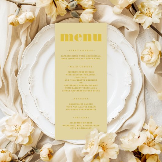Menu Beurre Jaune Mariage simple