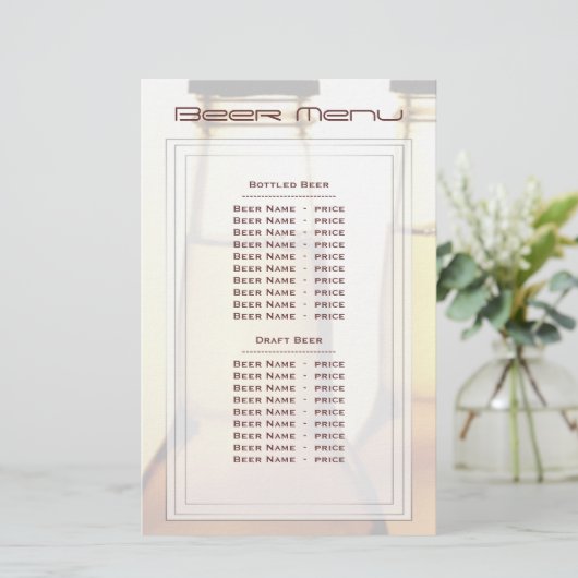 Menu Bière Bouteille (Debout devant)