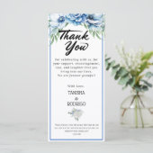 Menu bilingue de remerciement de mariage / Ang - E (Debout devant)