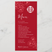 Menu bilingue Mariage traditionnel chinois anglais (Devant)
