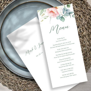 Menu Bilingue Vietnamien Mariage Fleur Rose