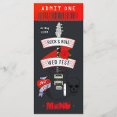 Menu Billet Mariage Rock and Roll (Dos)