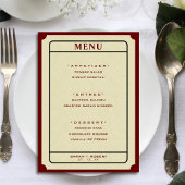 Menu Billet Retro 5x7 Mariage