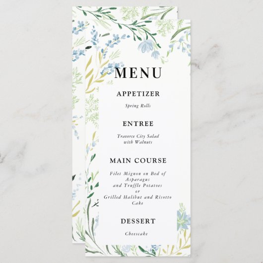 Menu Bindende bloem (Voorkant / Achterkant)