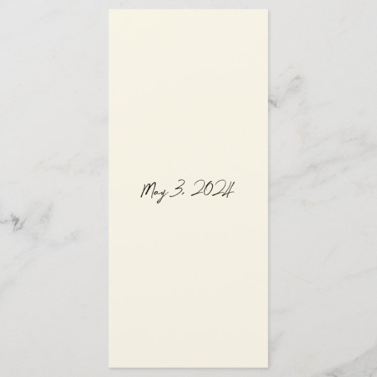 Menu Birds of Paradise pour Mariage Aquarelle design (Dos)