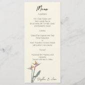 Menu Birds of Paradise pour Mariage Aquarelle design (Devant)