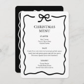 Menu Black and White Christmas (Devant / Derrière)
