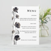 Menu Black and White Floral Wedding (Debout devant)