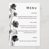 Menu Black and White Floral Wedding (Devant)