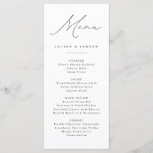 Menu Black and White Modern Classic Mariage Event (Devant)