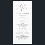 Menu Black and White Modern Classic Mariage Event<br><div class="desc">Elégant et moderne,  menu plat minimaliste noir et blanc. Menu entièrement personnalisable pour votre mariage ou événement.</div>