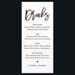 Menu Black Bold Moderne Calligraphie Mariage Boissons<br><div class="desc">Ajoutez ces cartes de menu de boissons personnalisables à votre paysage de table d'évènement. Il présente une calligraphie moderne et une typographie simple en noir. Cette carte de menu du bar calligraphie moderne est parfaite pour les mariages,  les douches nuptiales,  les baby showers,  et bien plus encore.</div>