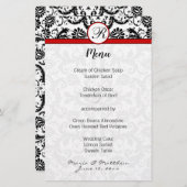 Menu Black Damask Red Trim Weddenschap (Voorkant / Achterkant)