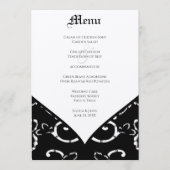 Menu Black Damask Wedding (Voorkant)