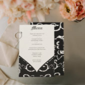 Menu Black Damask Wedding