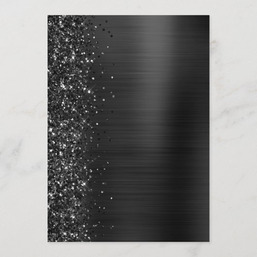 Menu Black Glam Glitter Script Wedding (Dos)