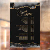 Menu Black Gold Agate Services Raamsticker (Vel 2)