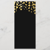 Menu Black & Gold Confetti Dots Modern Glamour (Dos)
