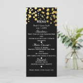 Menu Black & Gold Confetti Dots Modern Glamour (Debout devant)