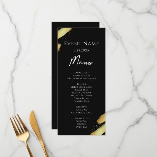 Menu Black Gold Event (Voorkant / Achterkant in situ)