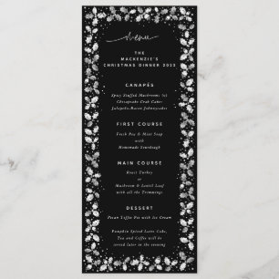 Menu Black Hand imprimé Holly+Berries Noël
