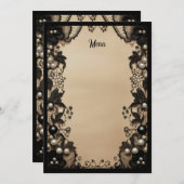 Menu Black Lace and Pearls (Devant / Derrière)