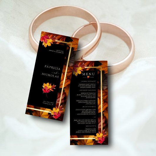 Menu Black Magic rencontre Rustic Golden Autumn Mariage