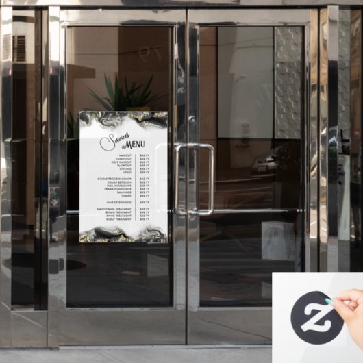 Menu Black Marbling Design Services Raamsticker (Kantoordeur)