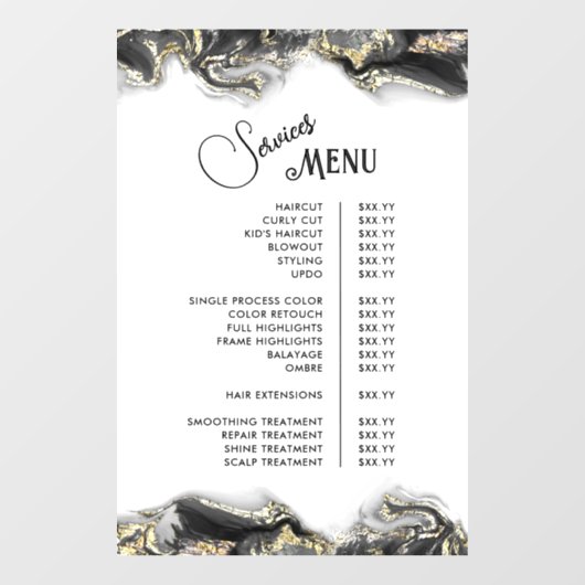 Menu Black Marbling Design Services Raamsticker (Vel)